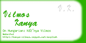 vilmos kanya business card